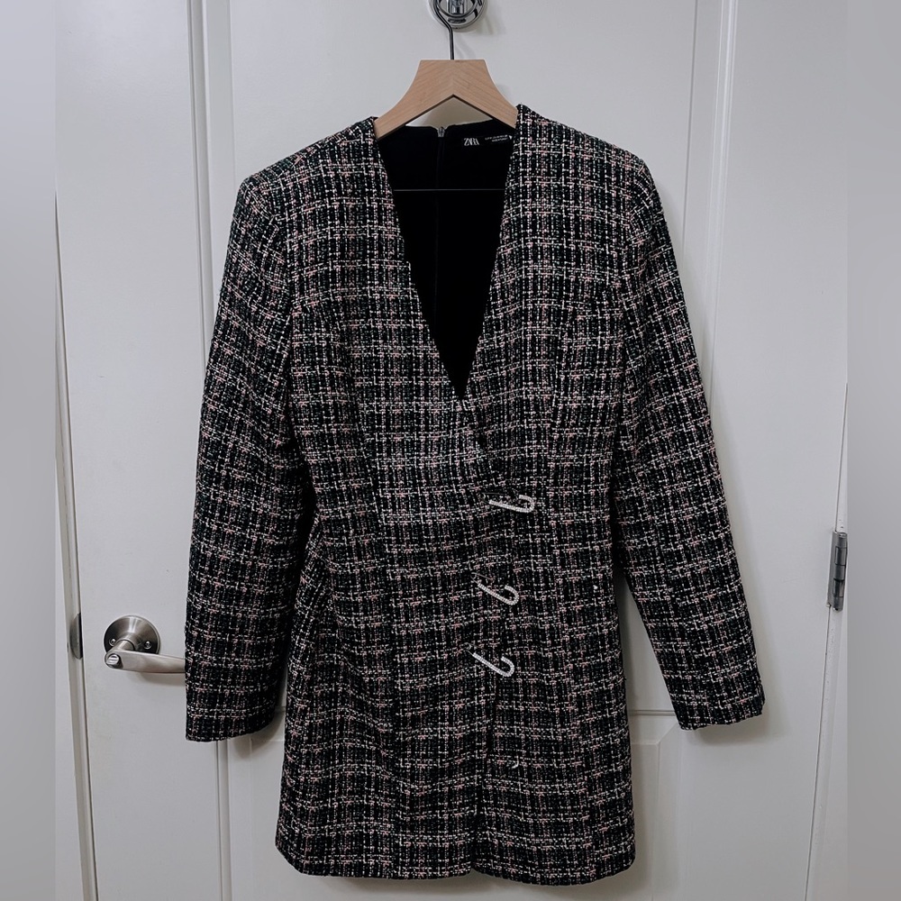 Zara Tweed Blazer Dress